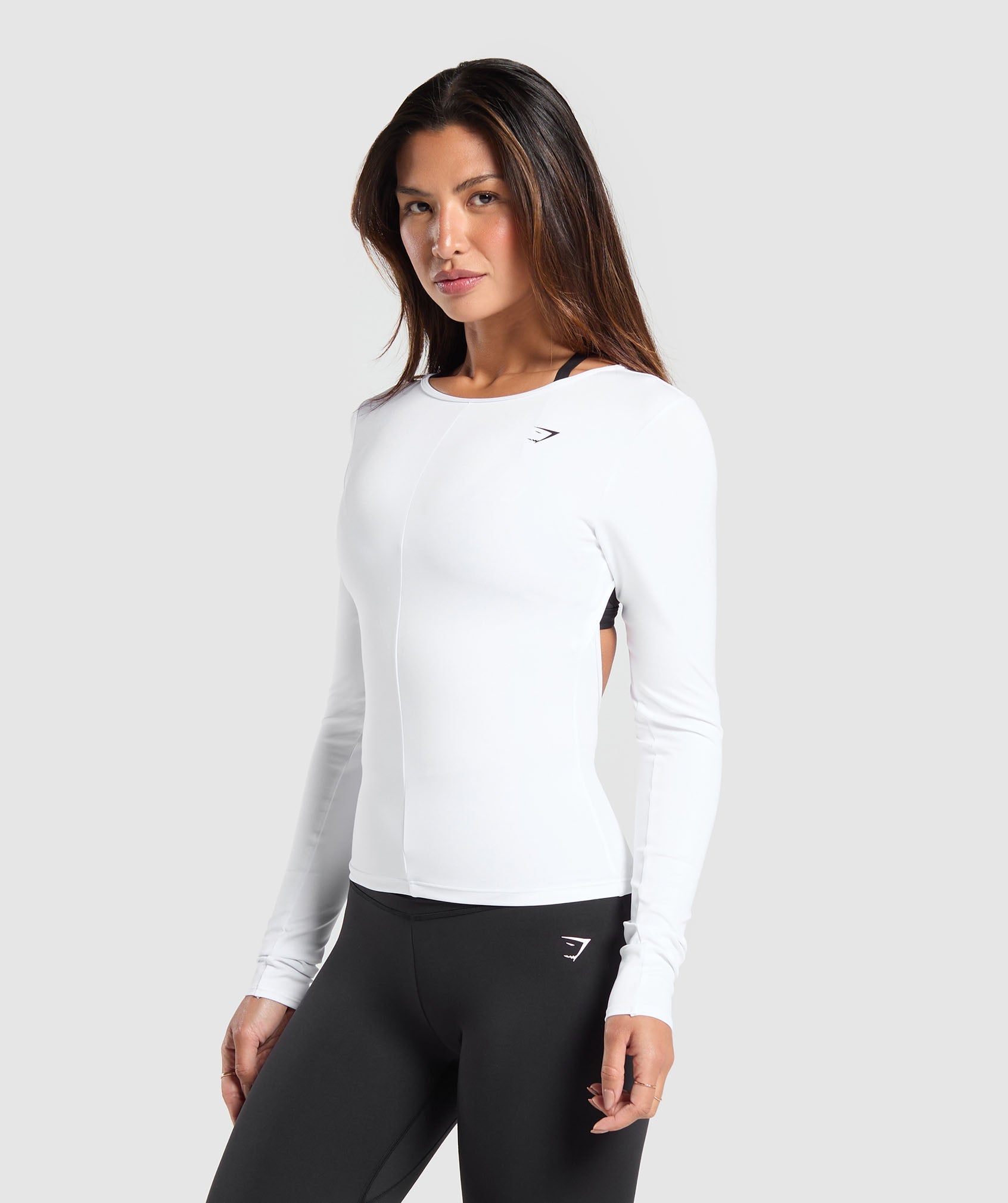 Everyday Open Back Long Sleeve Top White