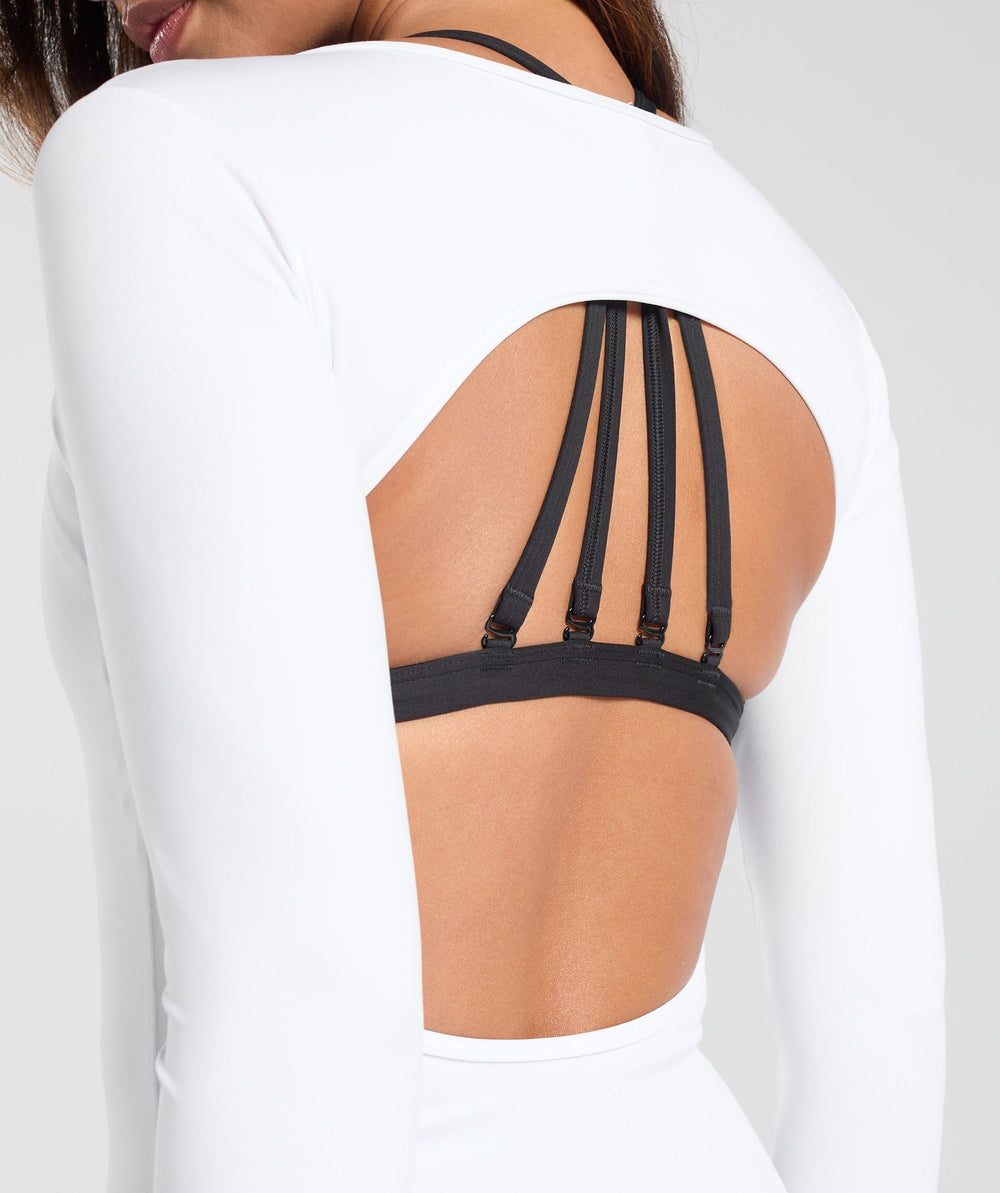 Everyday Open Back Long Sleeve Top White