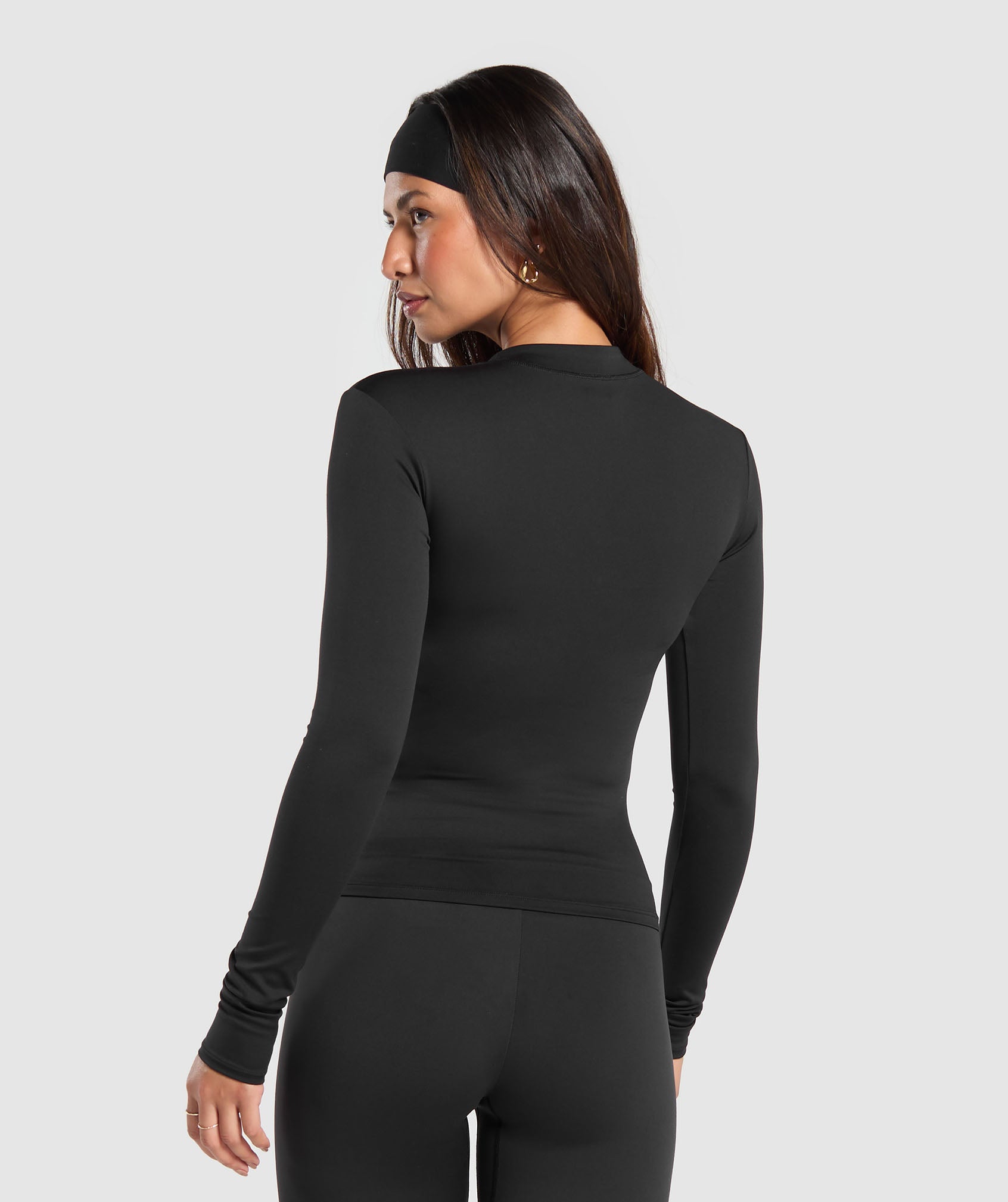 Everyday High Neck Long Sleeve Top Black