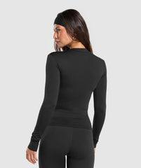 Everyday High Neck Long Sleeve Top Black