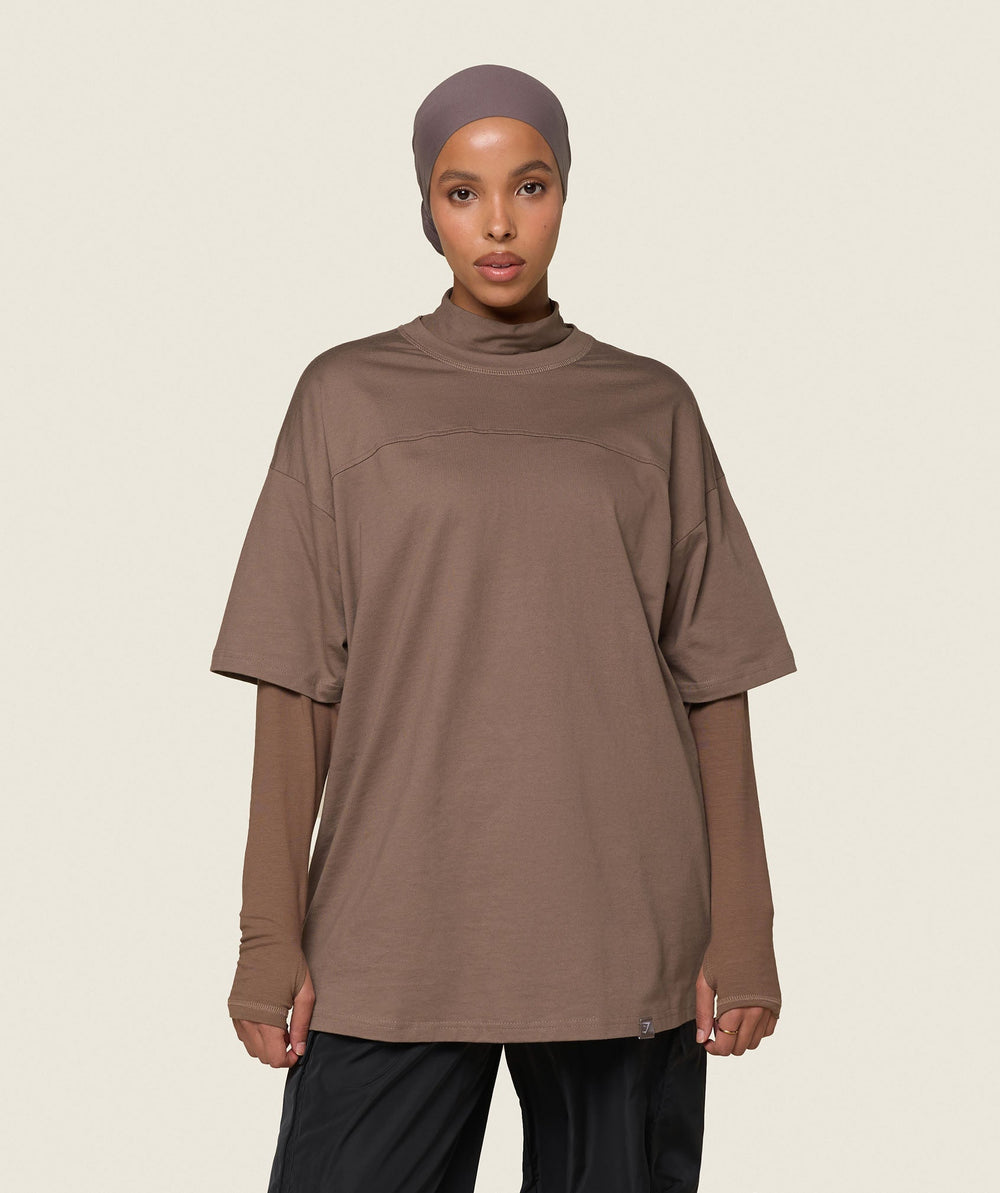 GS x Leana Deeb Oversized T-shirt Soul Brown