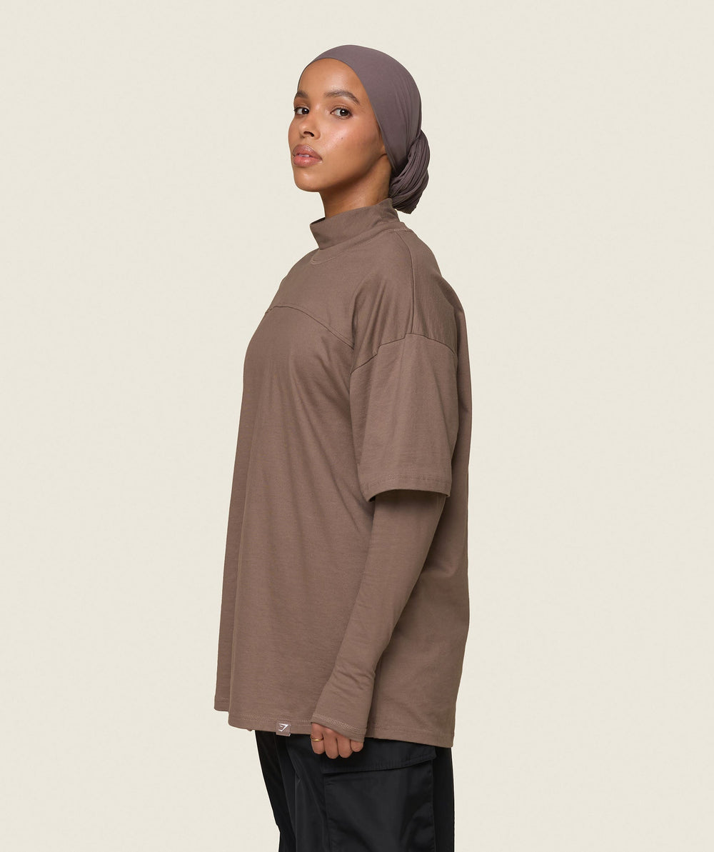 GS x Leana Deeb Oversized T-shirt Soul Brown