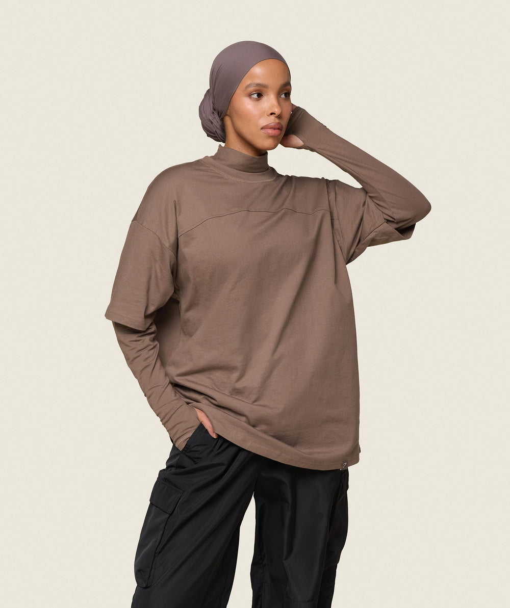 GS x Leana Deeb Oversized T-shirt Soul Brown