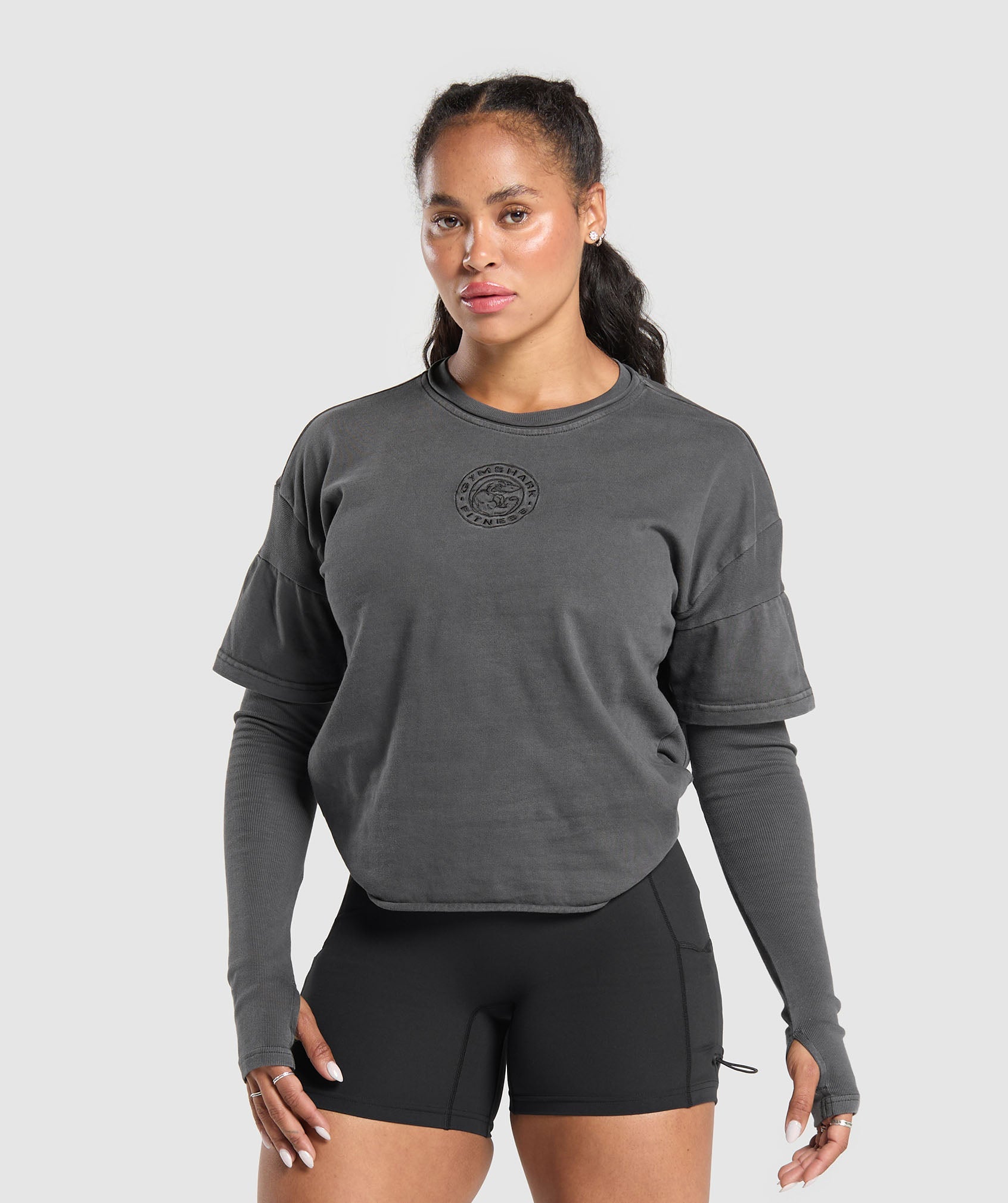 Premium Legacy Washed 2-in-1 Long Sleeve Black