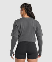 Premium Legacy Washed 2-in-1 Long Sleeve Black