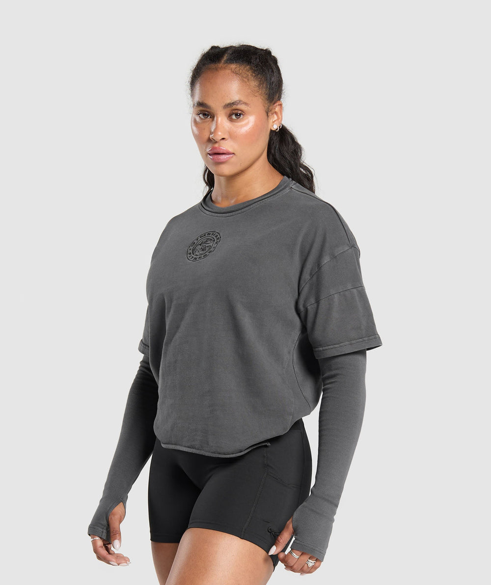 Premium Legacy Washed 2-in-1 Long Sleeve Black