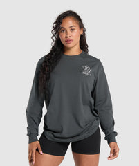I Love Squats Long Sleeve Skater Asphalt Grey