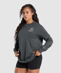 I Love Squats Long Sleeve Skater Asphalt Grey