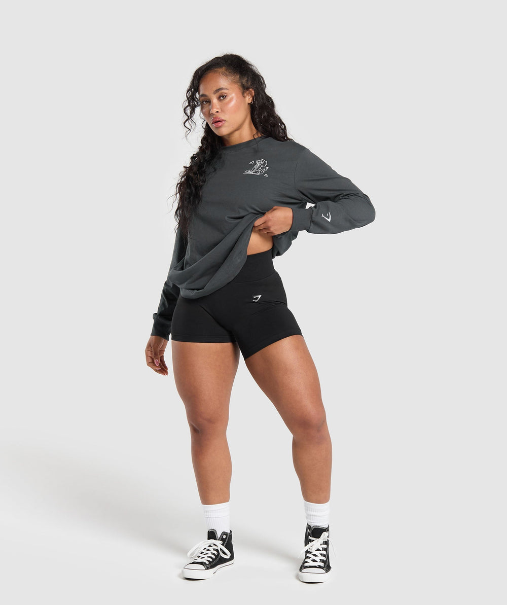 I Love Squats Long Sleeve Skater Asphalt Grey