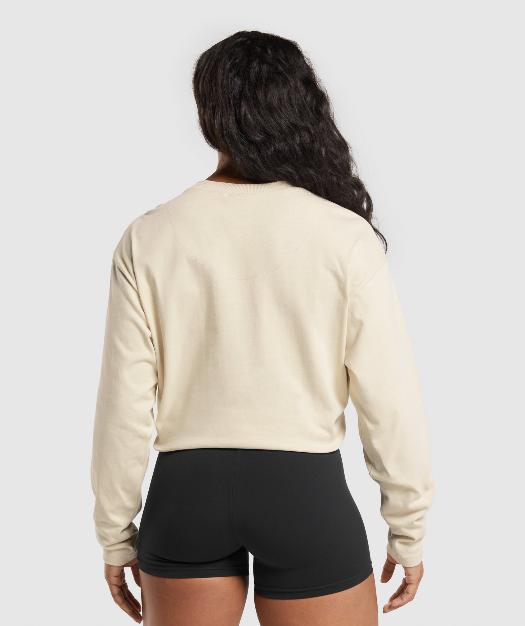 Heavyweight Cotton Long Sleeve Top Ecru White