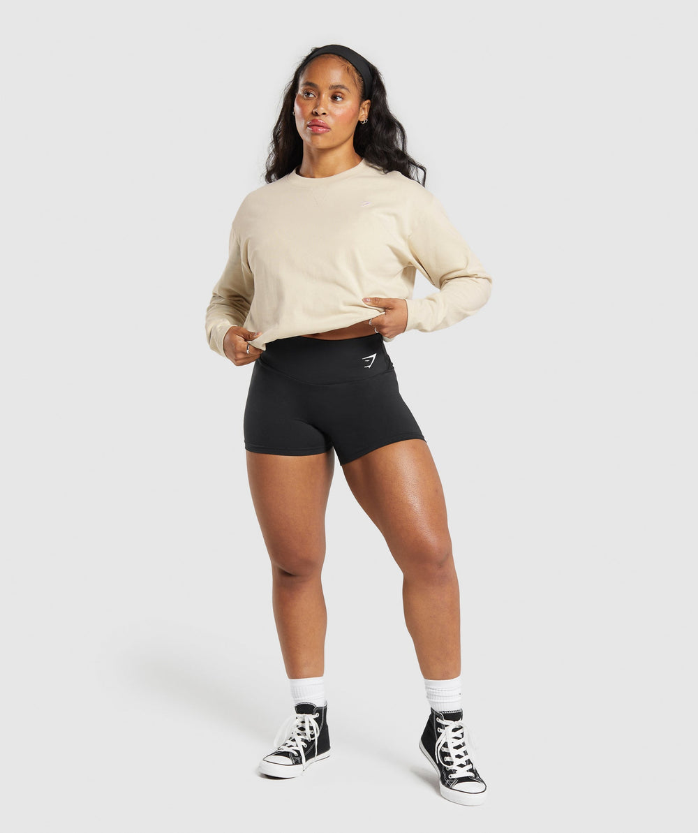 Heavyweight Cotton Long Sleeve Top Ecru White
