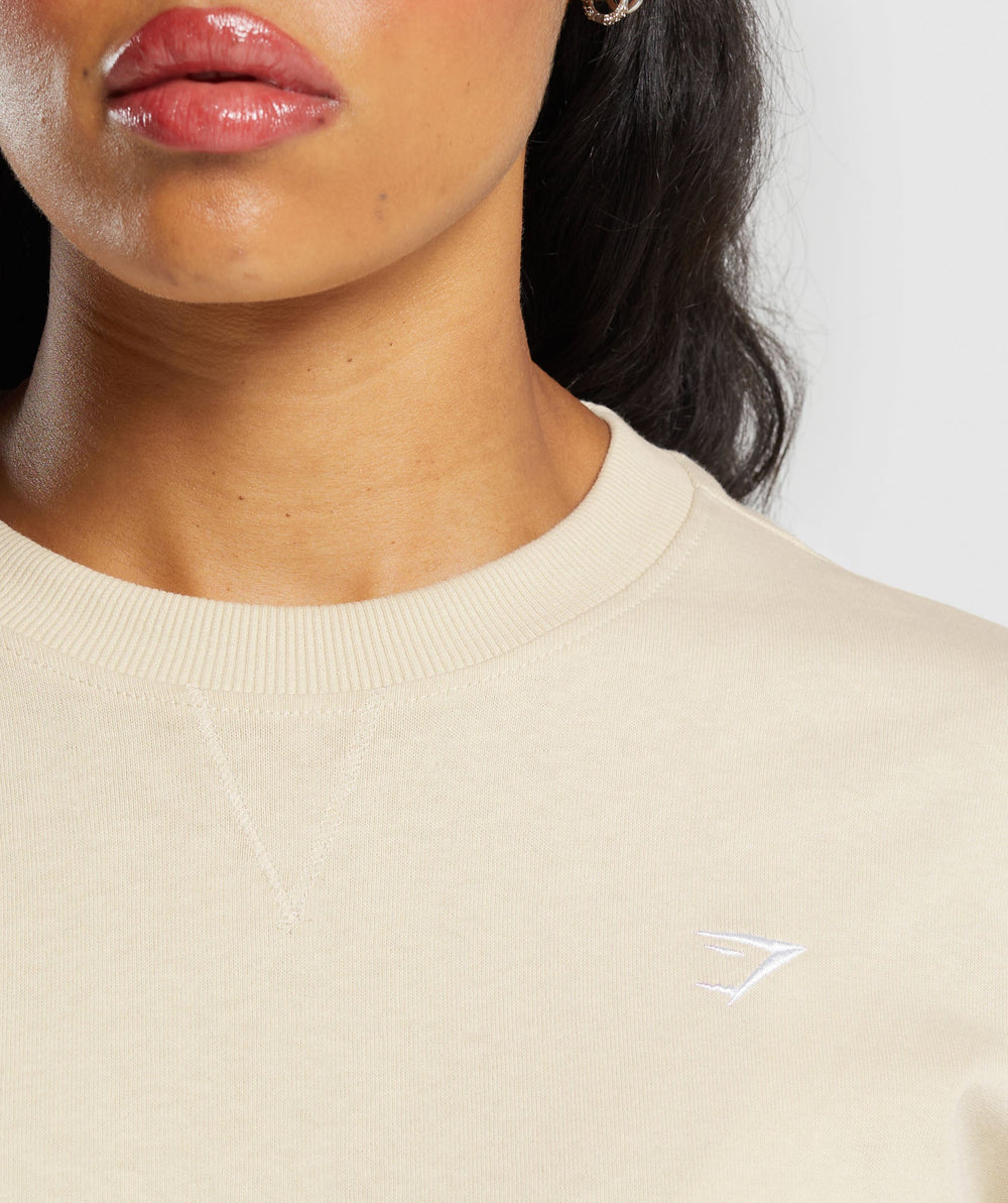 Heavyweight Cotton Long Sleeve Top Ecru White
