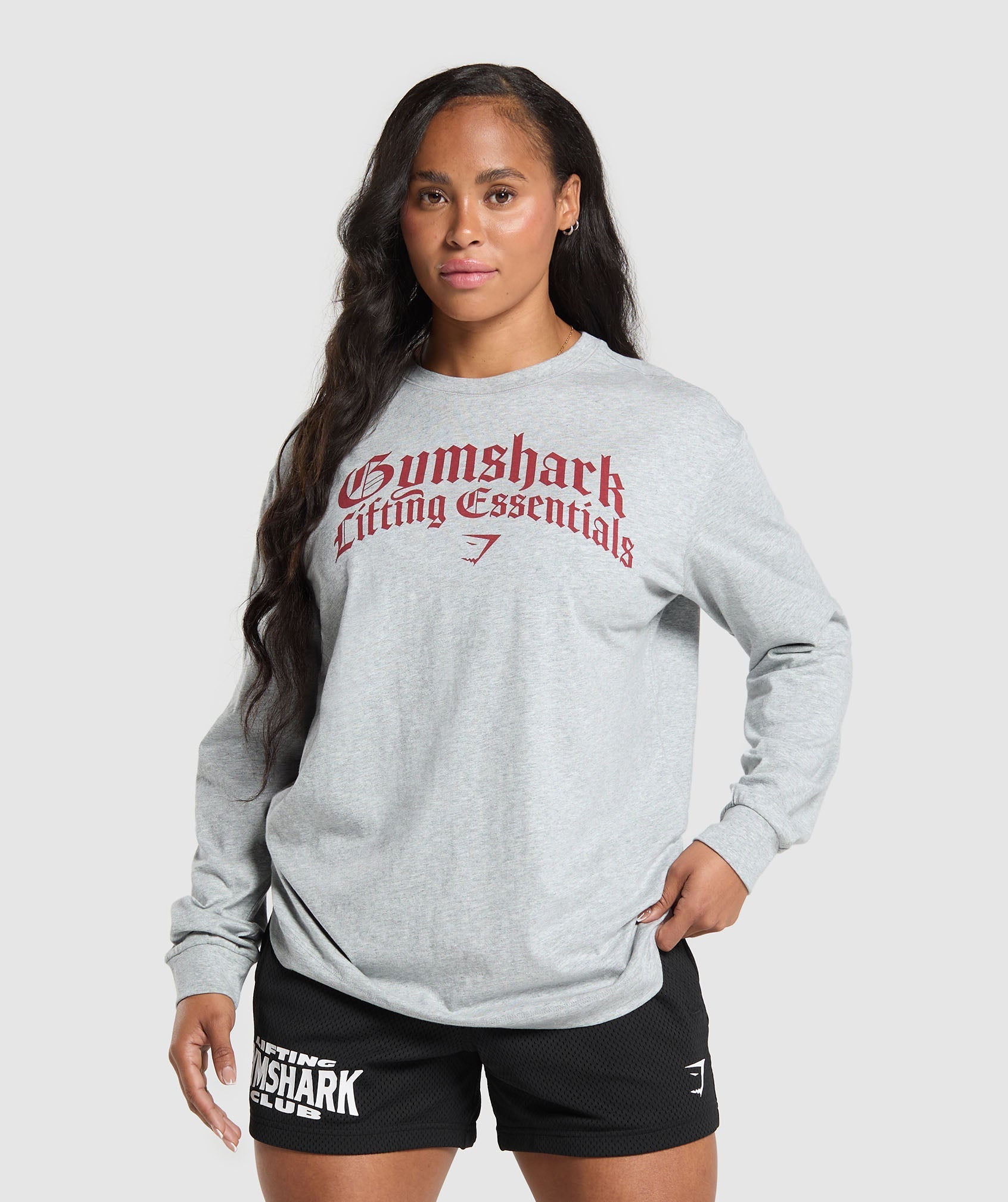 Lifting Essentials Long Sleeve Top Light Grey Core Marl