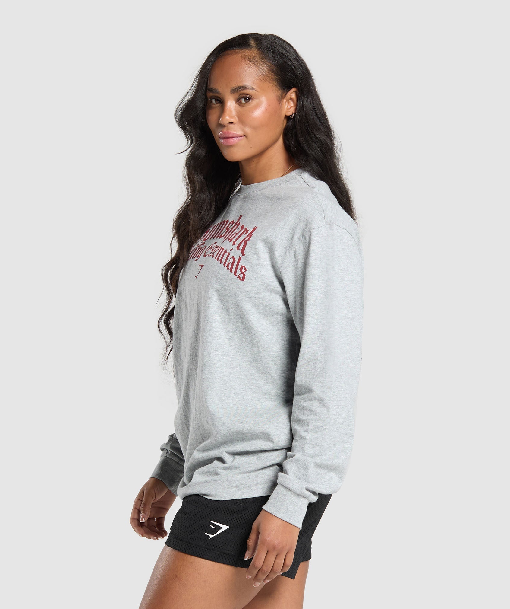 Lifting Essentials Long Sleeve Top Light Grey Core Marl