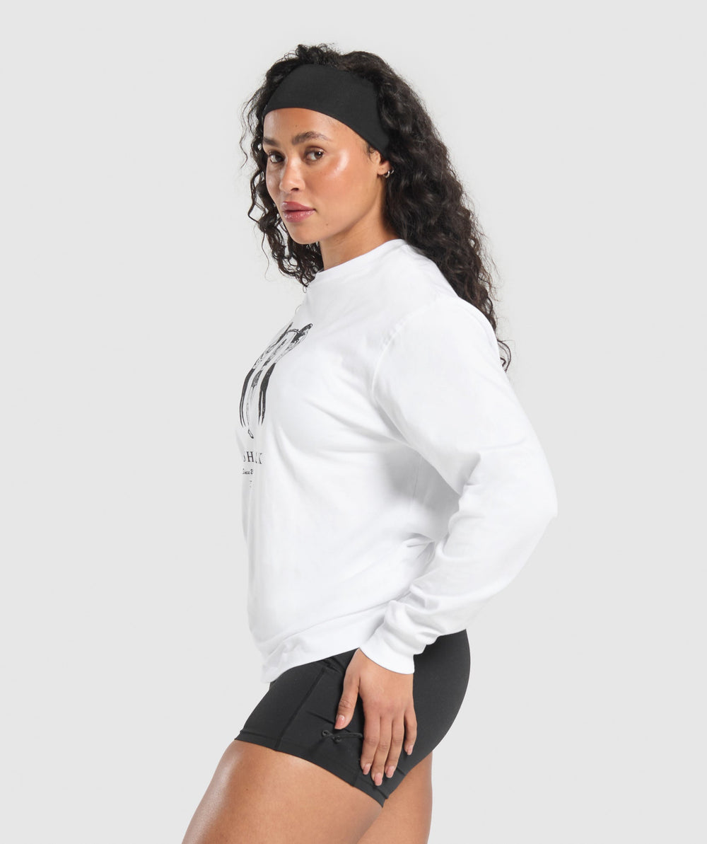 Retro Lifting Long Sleeve T-Shirt White