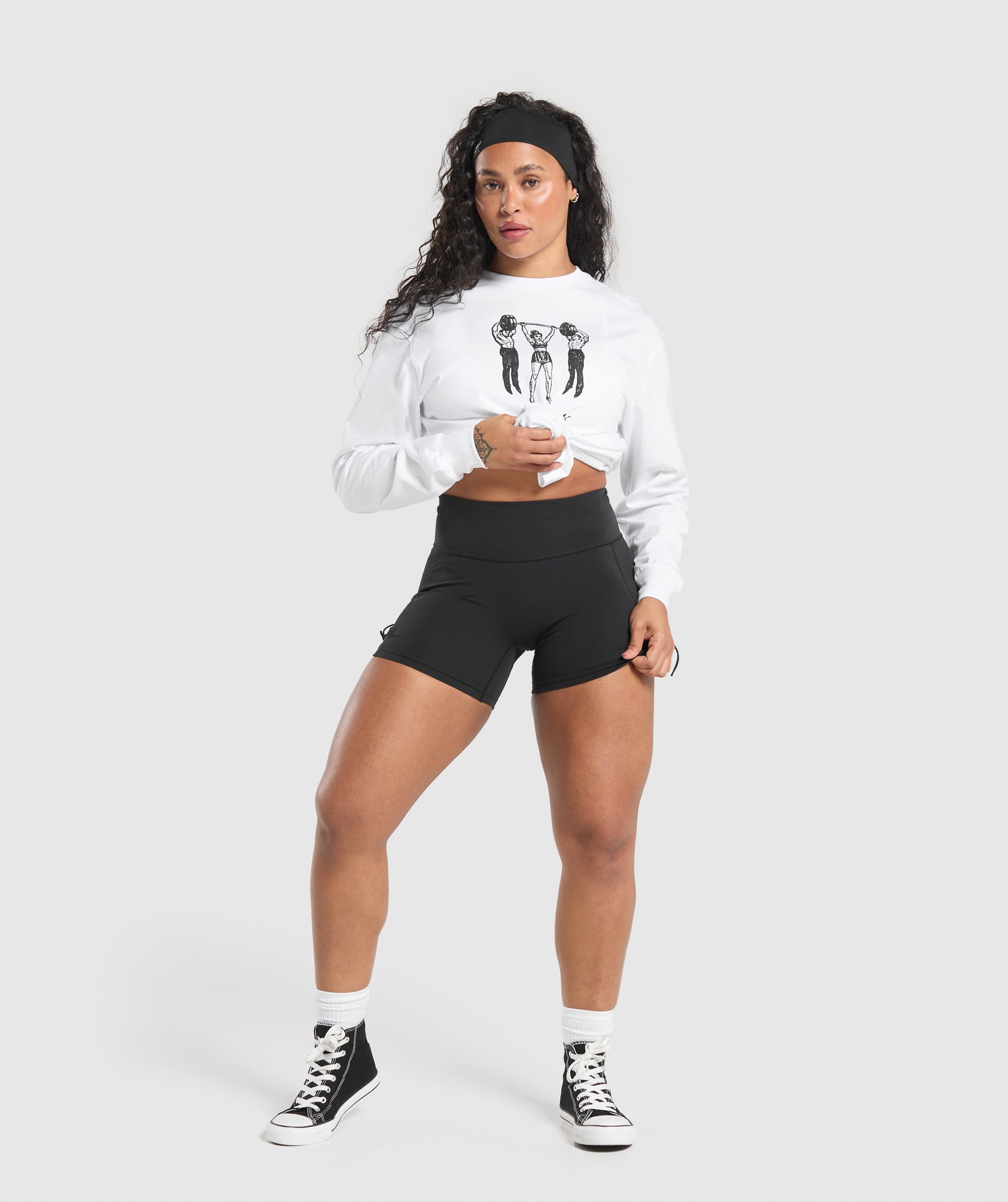 Retro Lifting Long Sleeve T-Shirt White