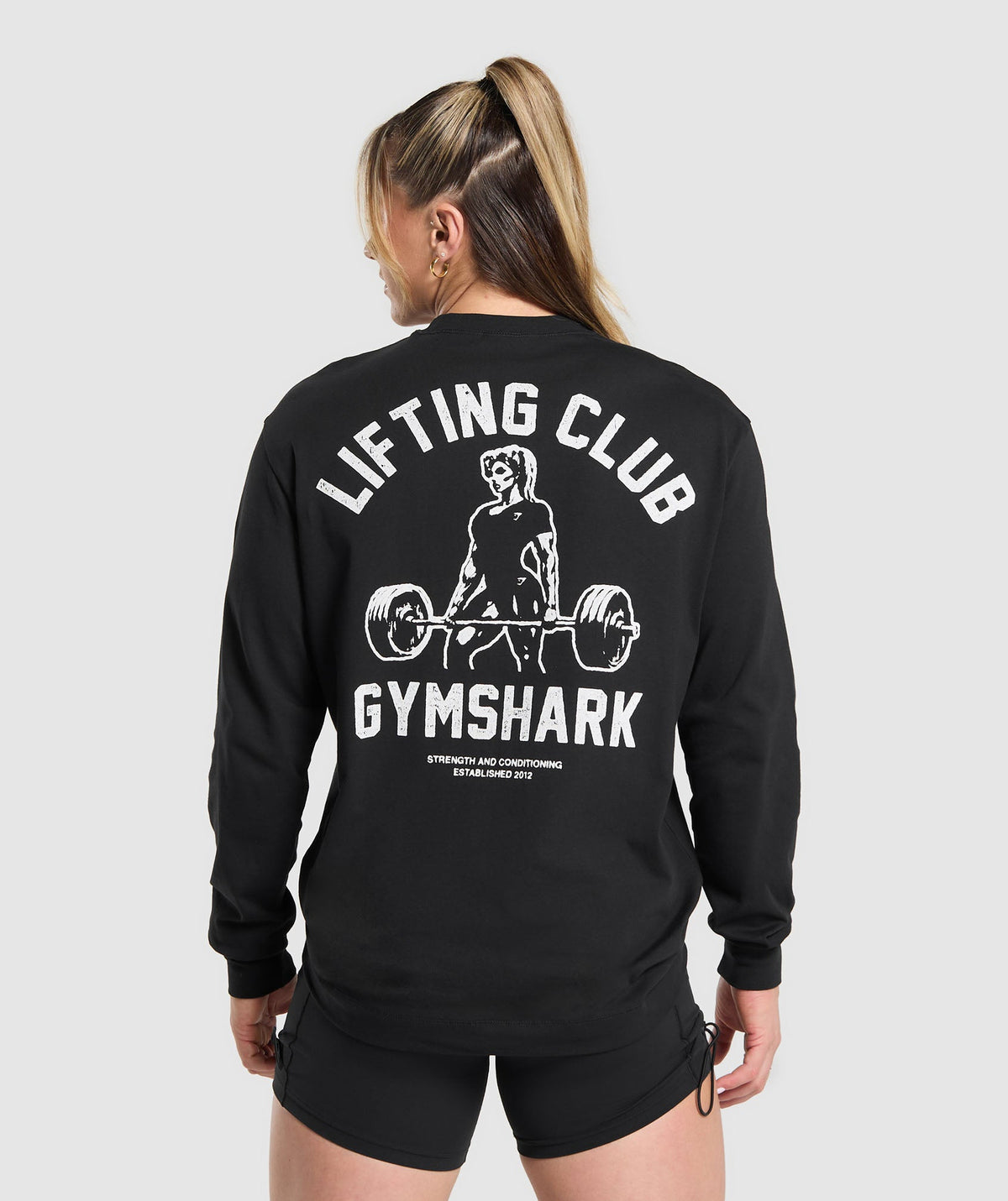 Lifting Club Graphic Long Sleeve Top Black