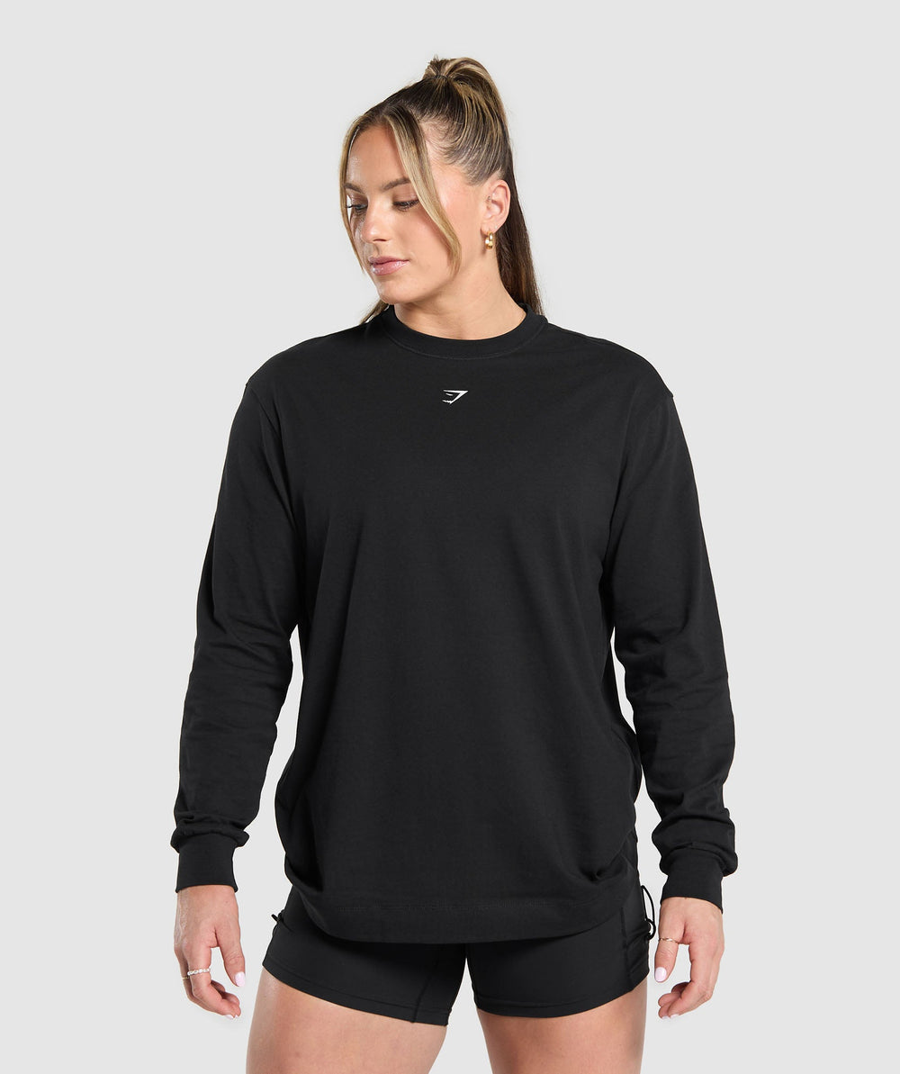 Lifting Club Graphic Long Sleeve Top Black
