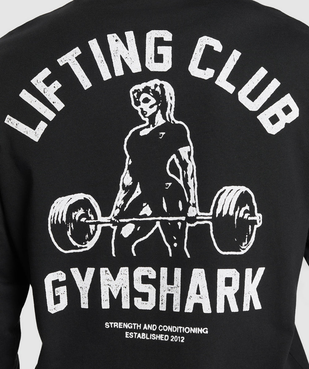 Lifting Club Graphic Long Sleeve Top Black
