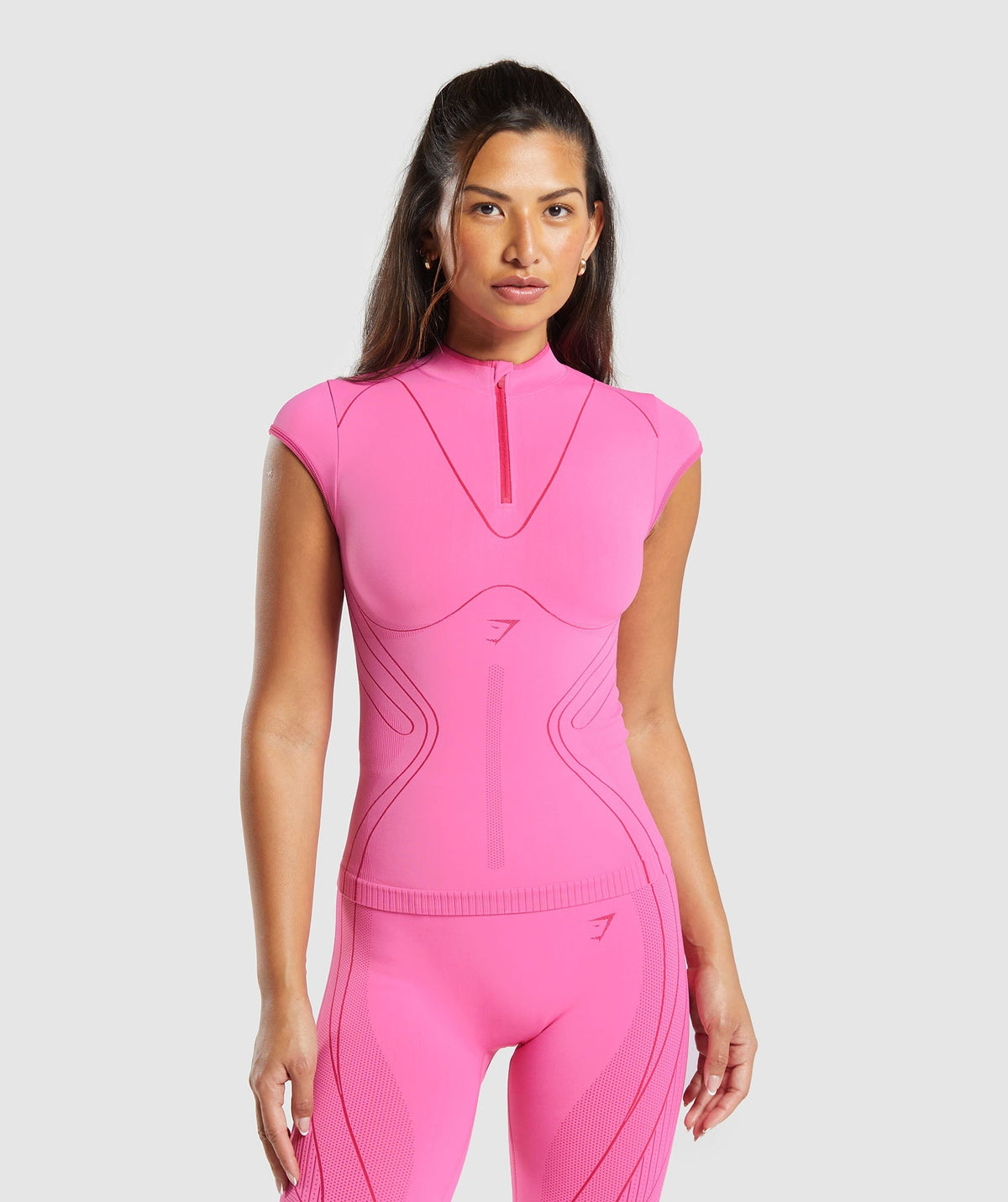 Contour Heart Seamless Short Sleeve Top Fetch Pink/Punk Pink
