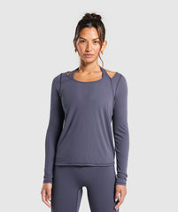 Elevate Long Sleeve Top Heavy Blue
