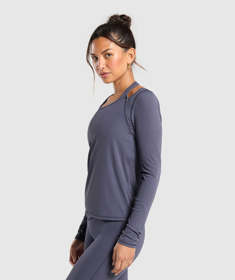 Elevate Long Sleeve Top Heavy Blue