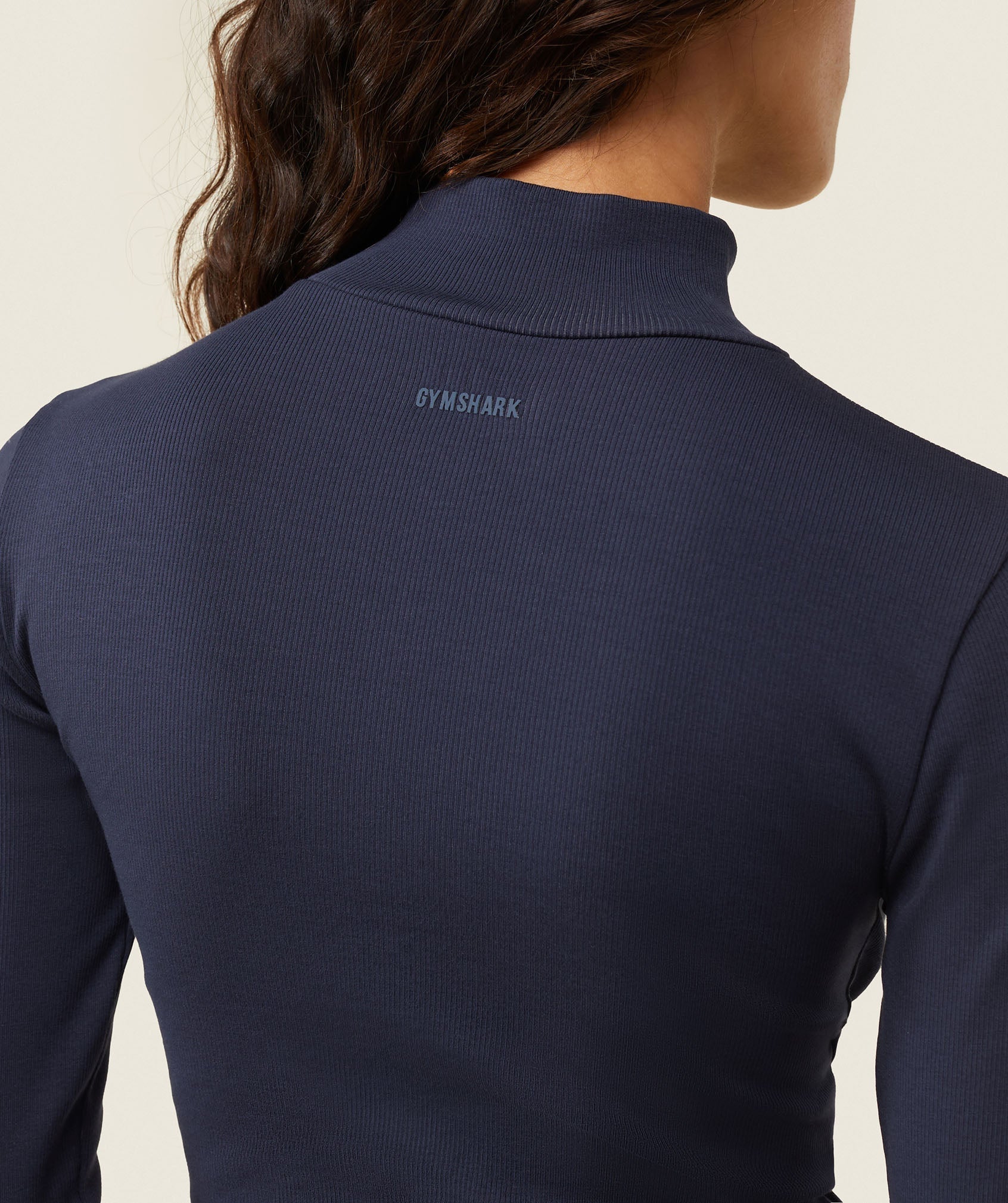 everywear Long Sleeve Ribbed Turtle Neck Heavy Blue