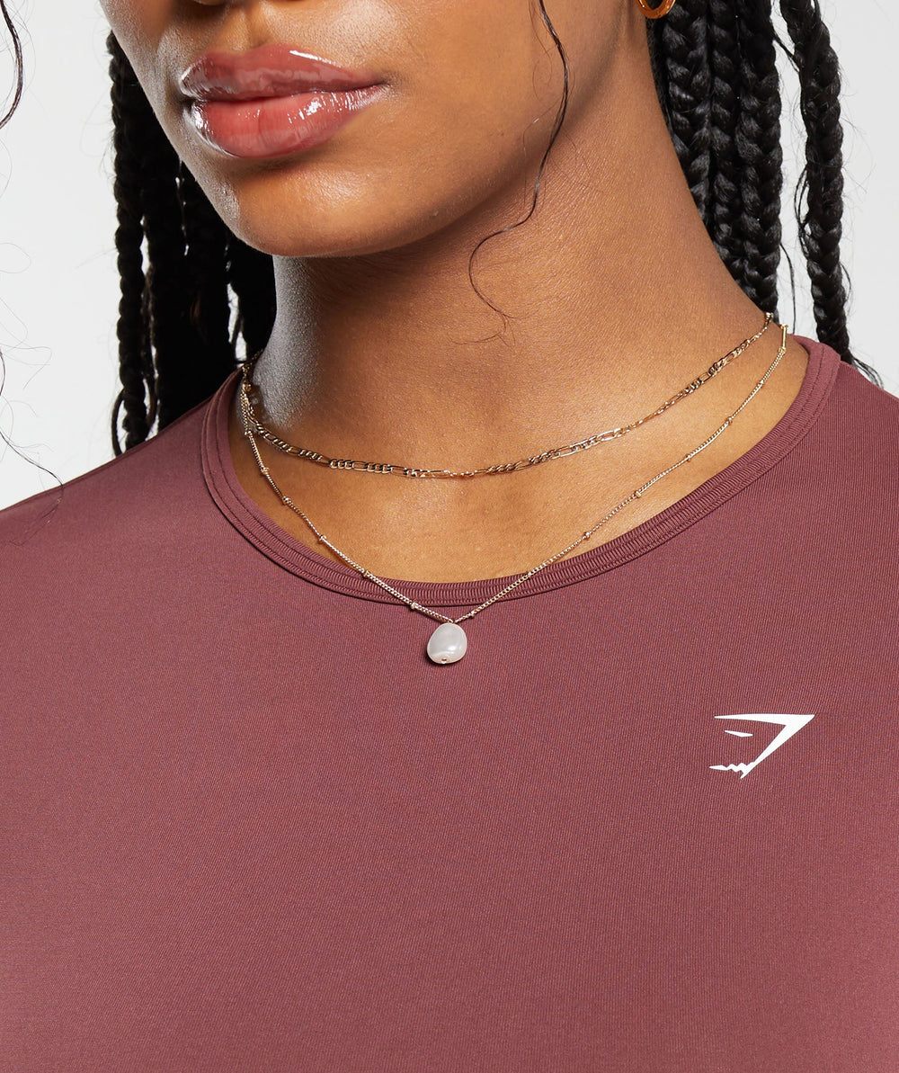 Everyday Seamless Long Sleeve Crop Top Burgundy Brown