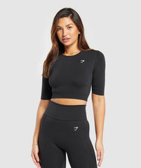 Everyday Seamless Crop Top Black