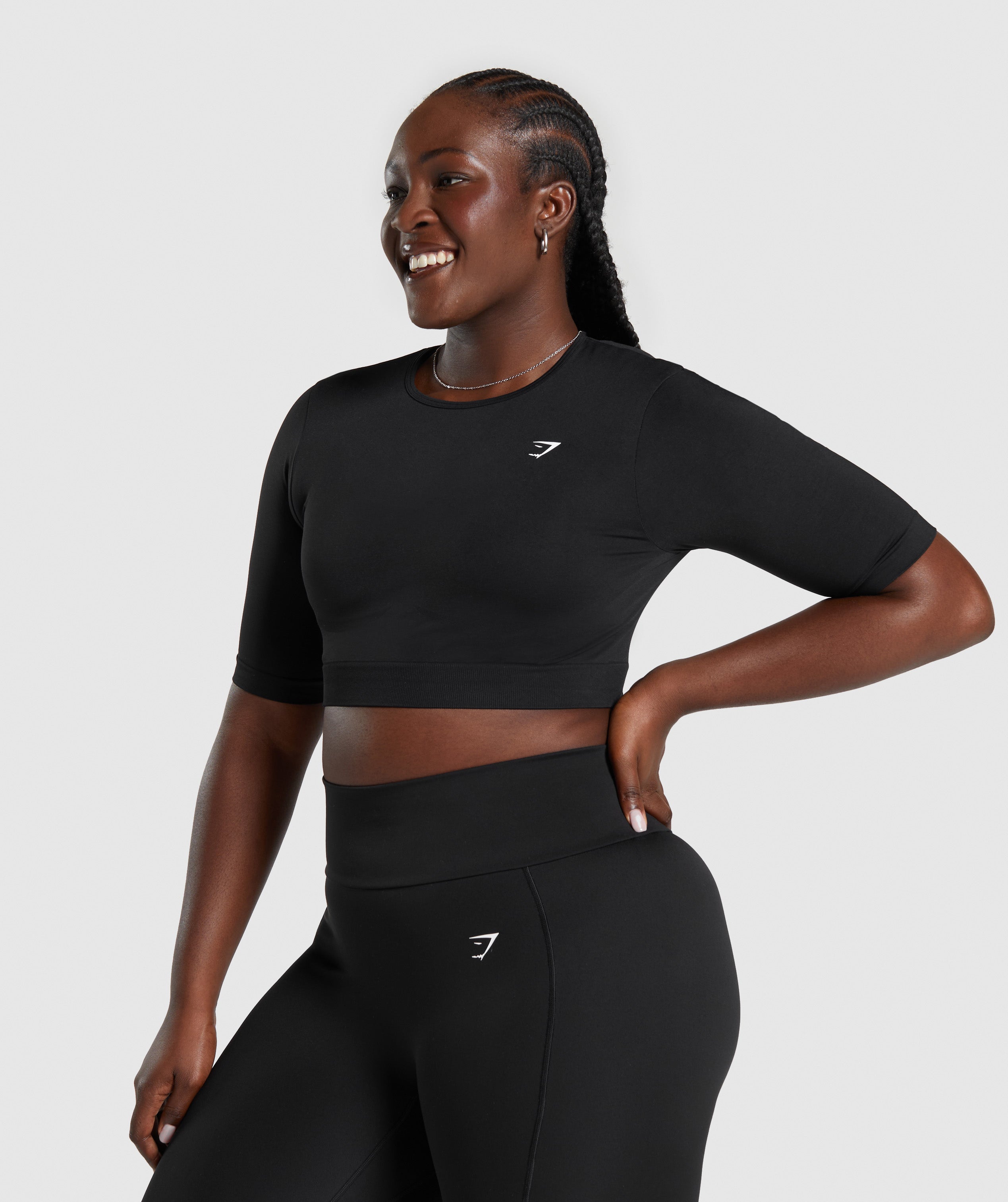 Everyday Seamless Crop Top Black