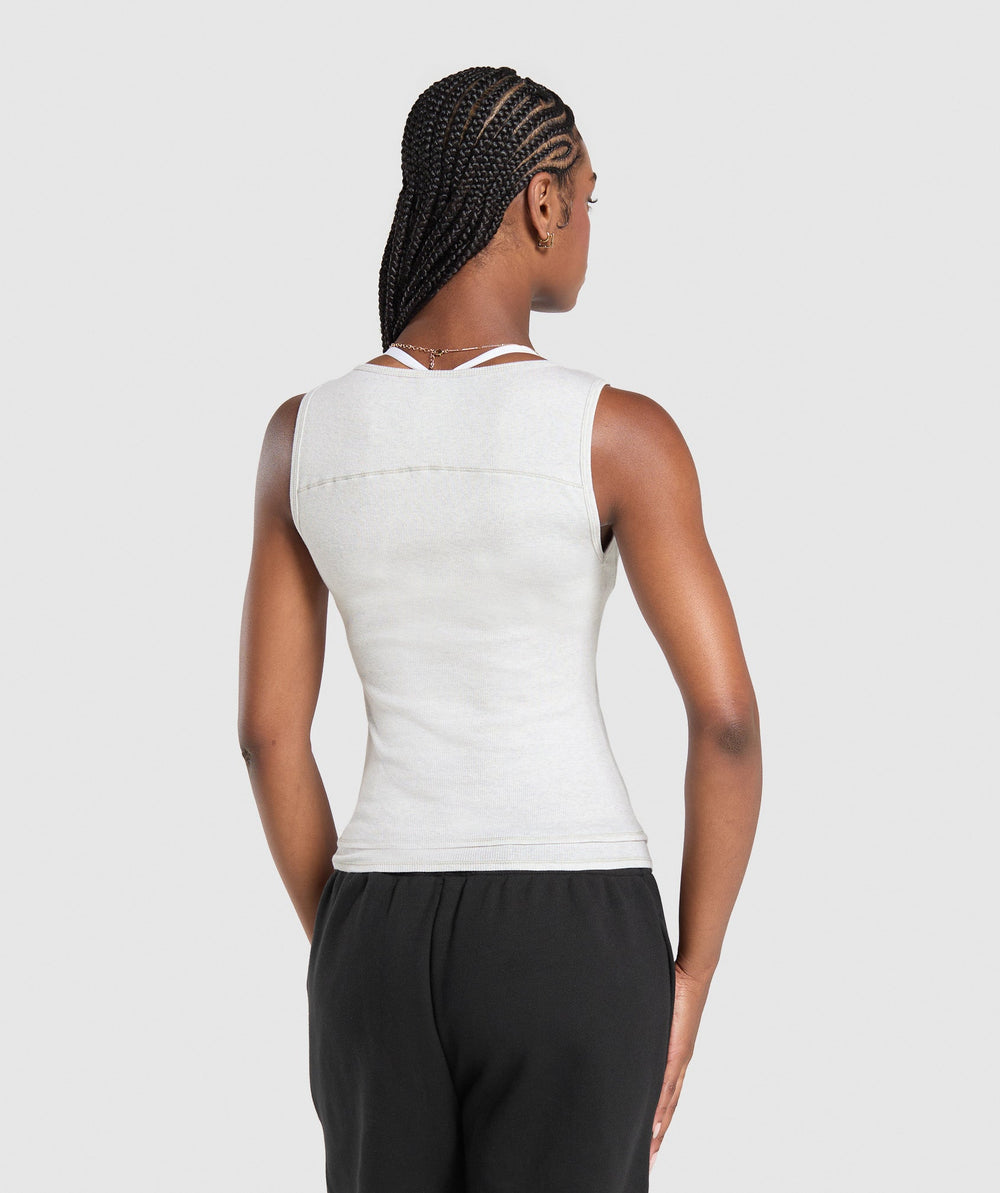 Rest Day Rib Top White Marl
