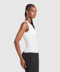 Rest Day Rib Top White Marl