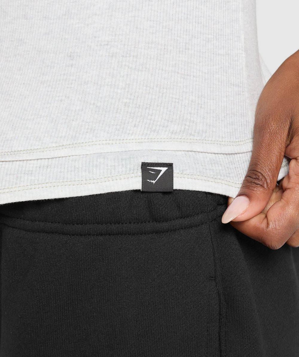 Rest Day Rib Top White Marl