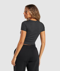 Rib T-Shirt Midnight Black Marl