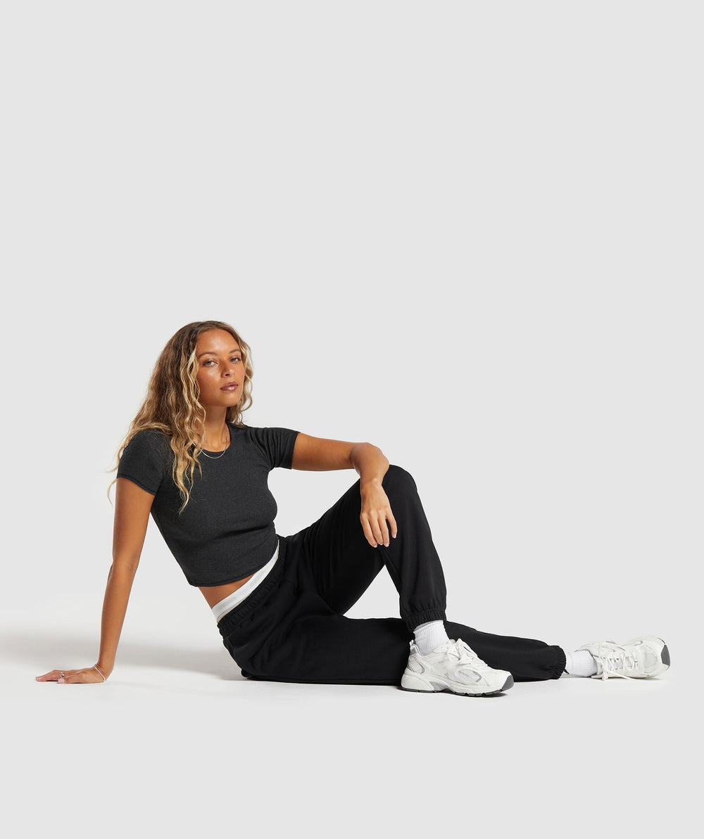 Rib T-Shirt Midnight Black Marl