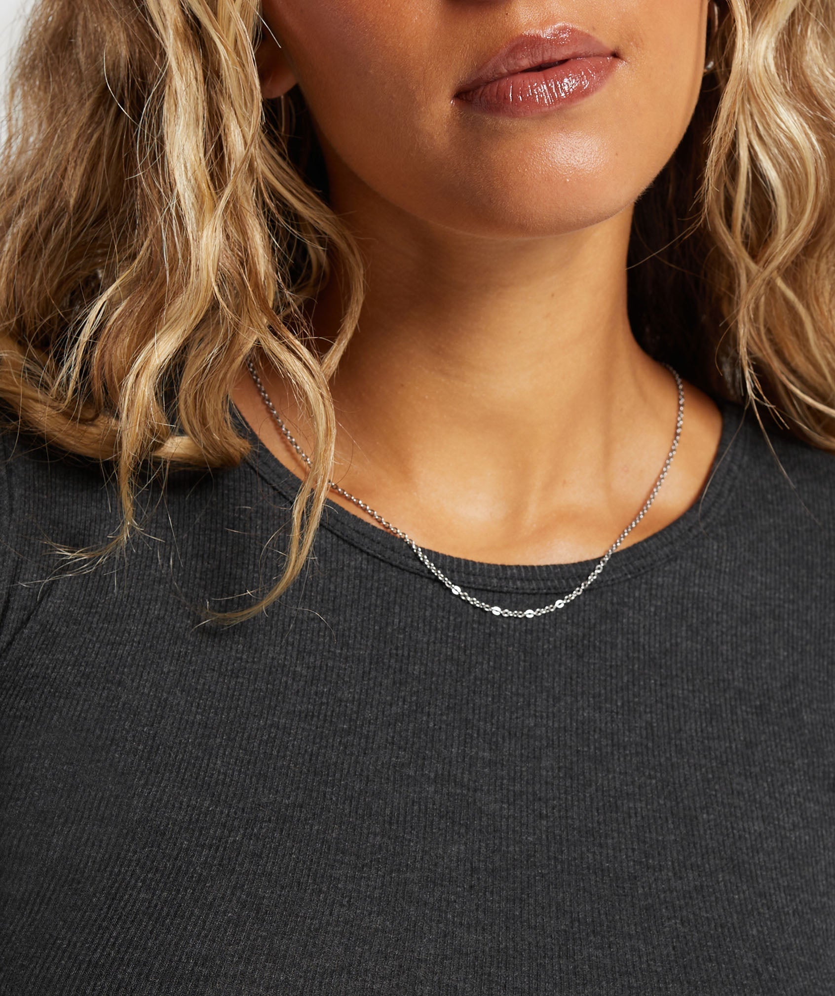 Rib T-Shirt Midnight Black Marl