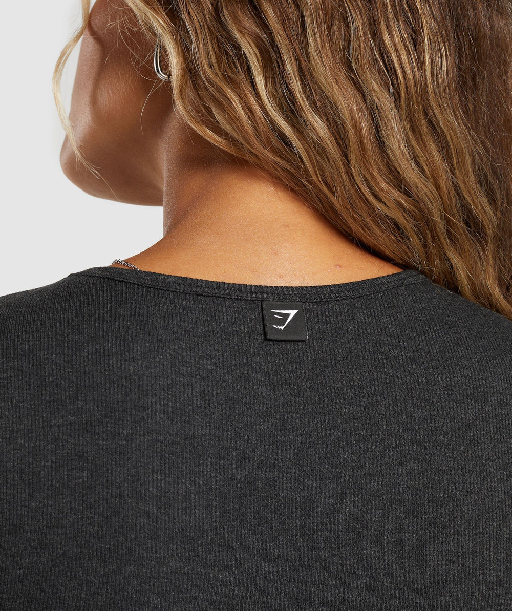 Rib T-Shirt Midnight Black Marl