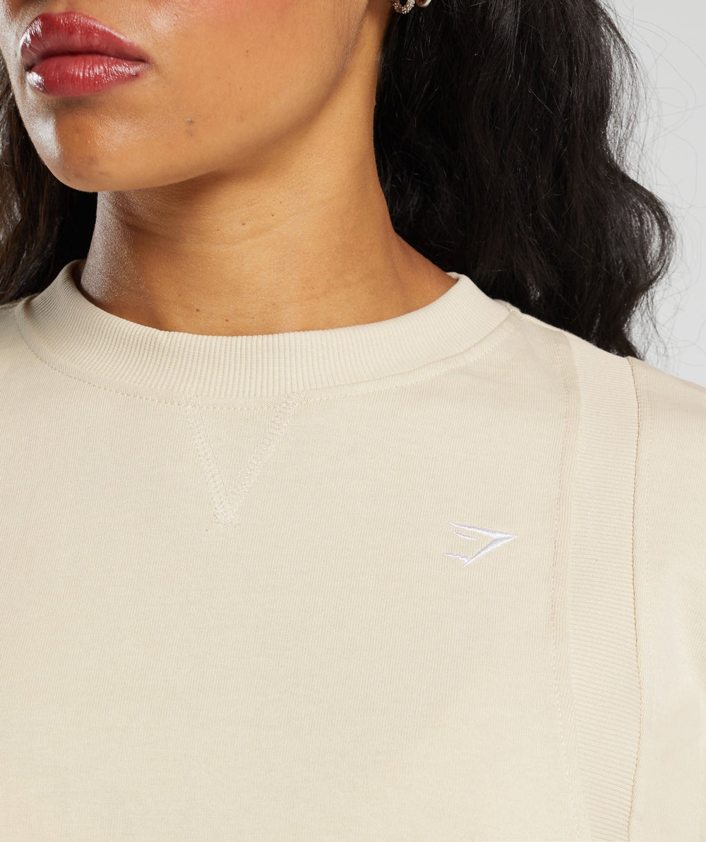 Heavyweight Cotton Crop T-Shirt Ecru White