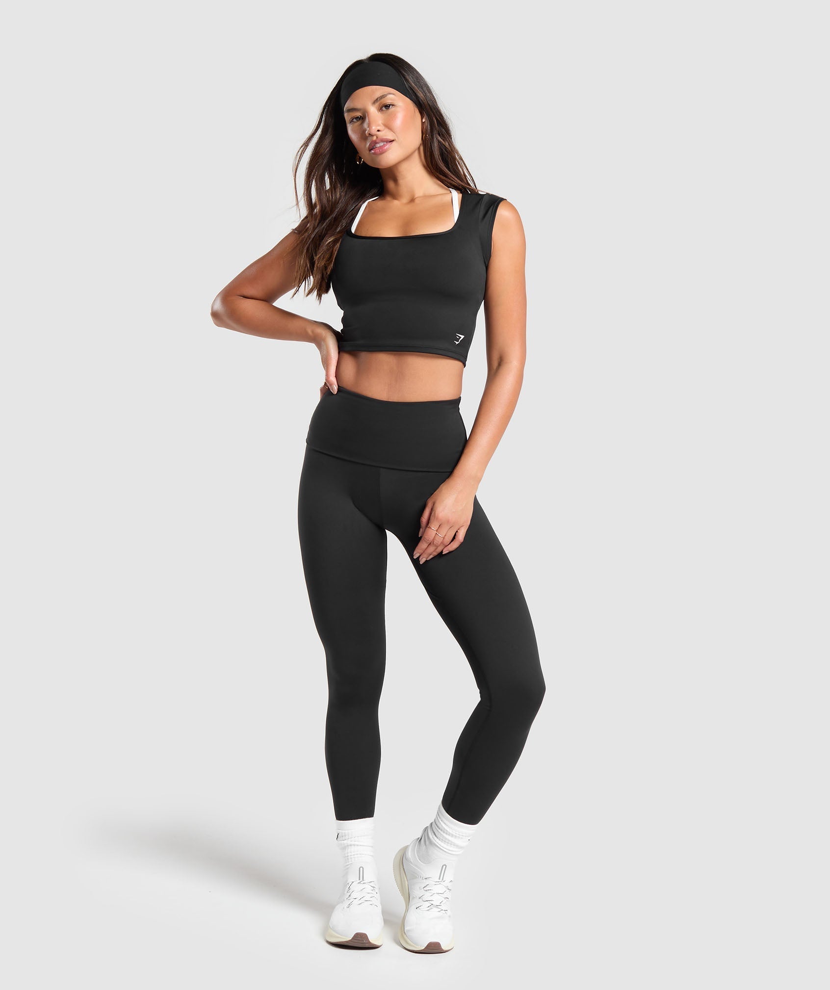 Everyday Cap Sleeve Crop Top Black