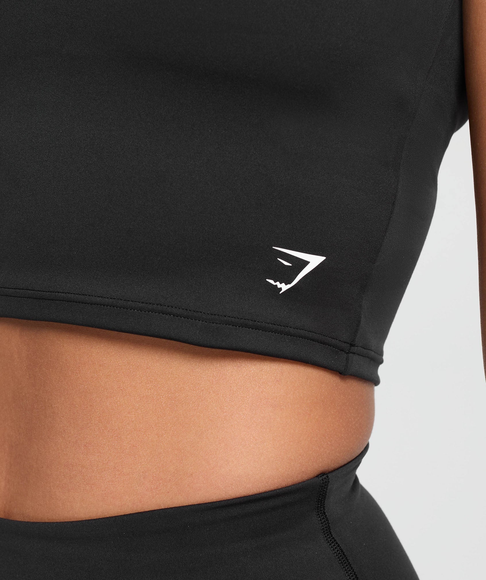 Everyday Cap Sleeve Crop Top Black