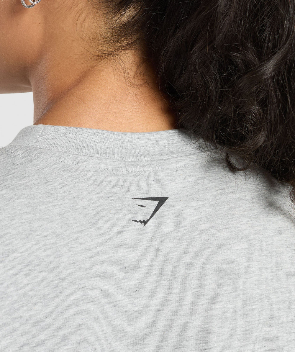 Two Strong Women Oversized T-Shirt Light Grey Core Marl