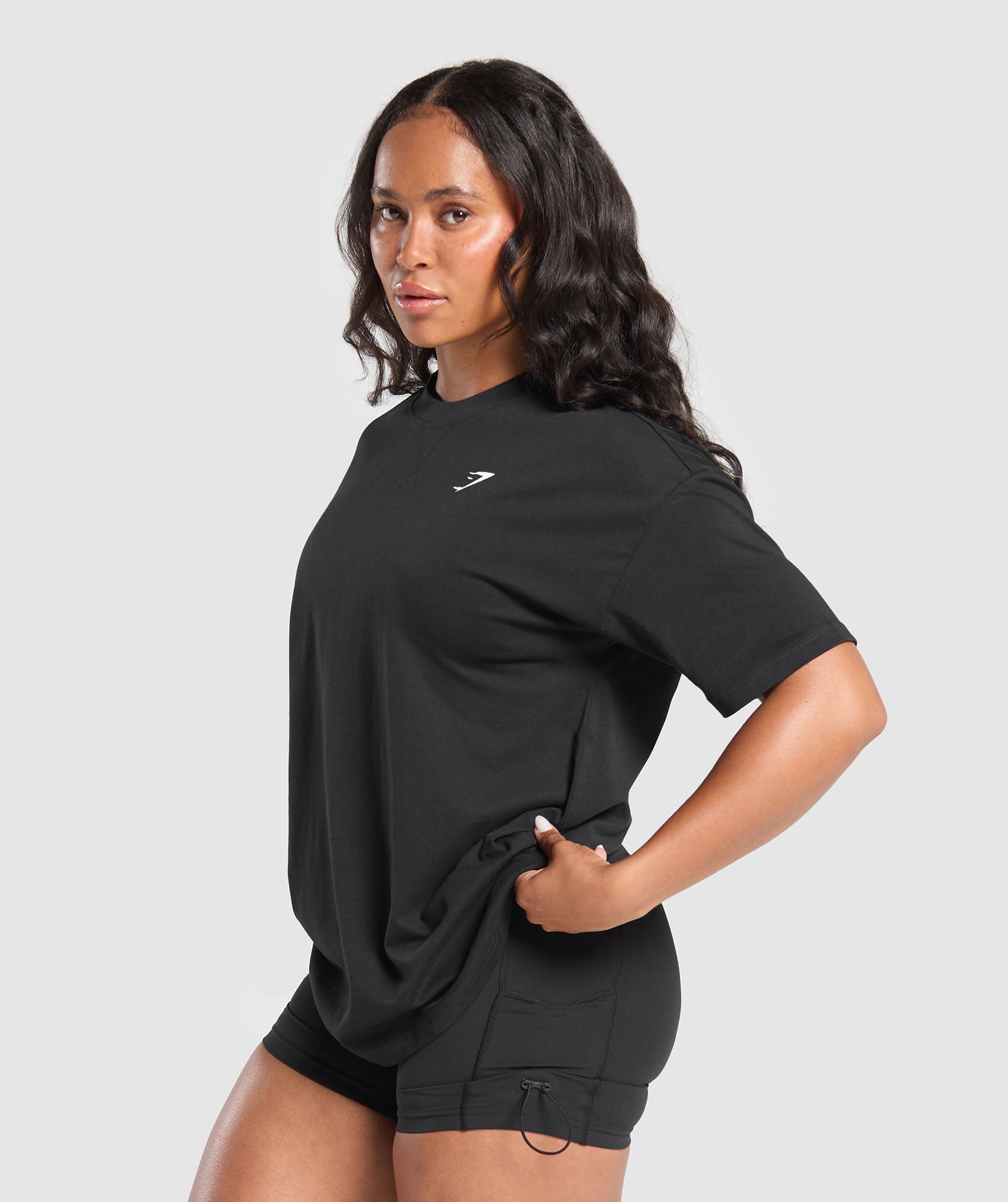 Adapt Camo Graphic Oversized Top Black