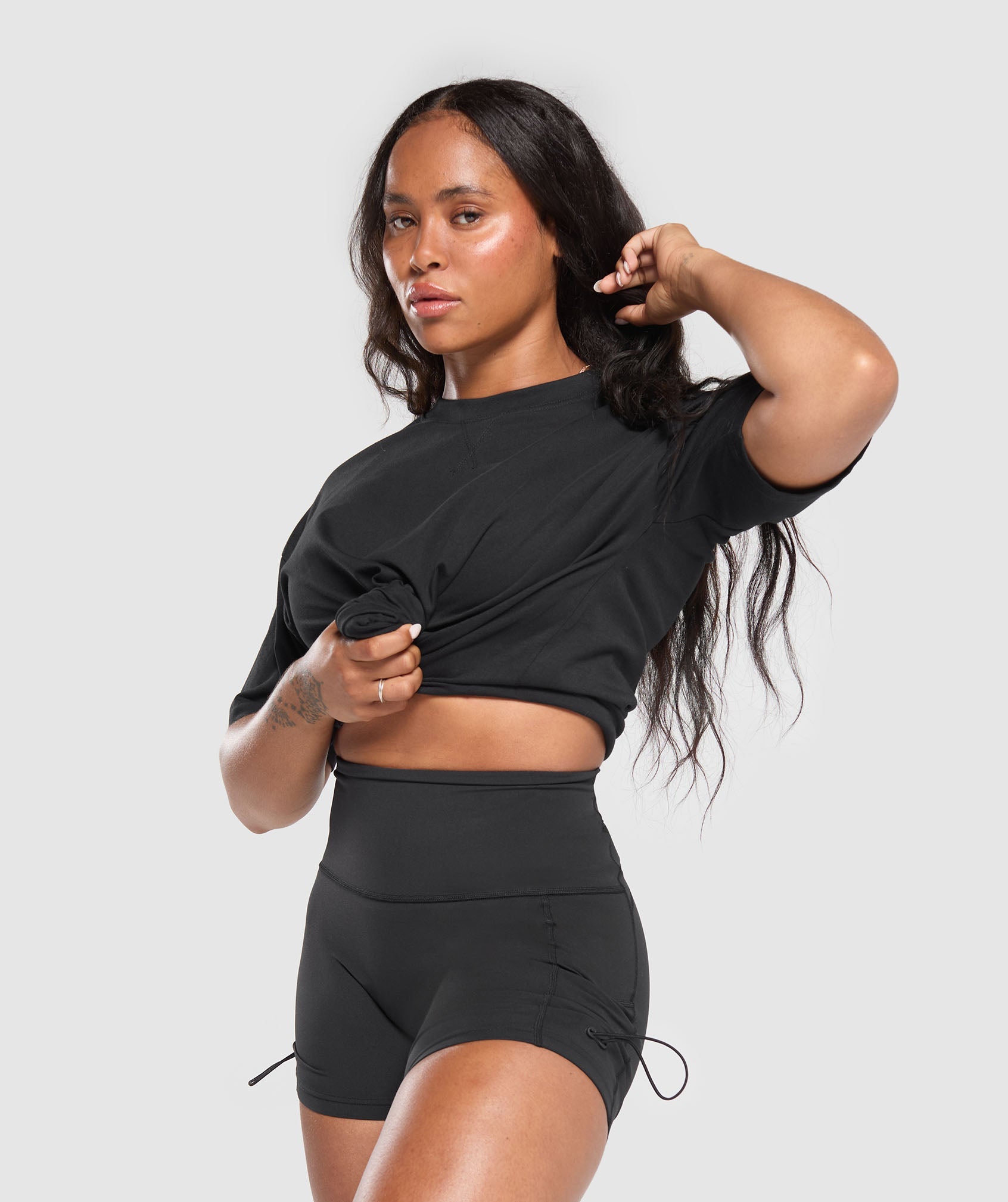 Adapt Camo Graphic Oversized Top Black