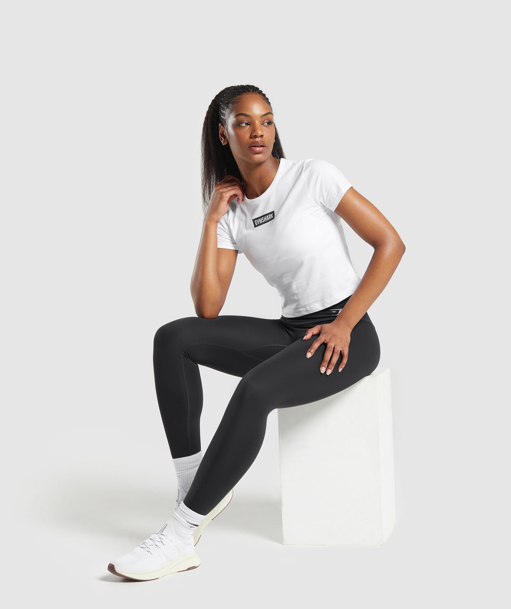 Block Crop Top White
