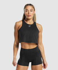 Lifting Essential Cotton Crop Tank Black