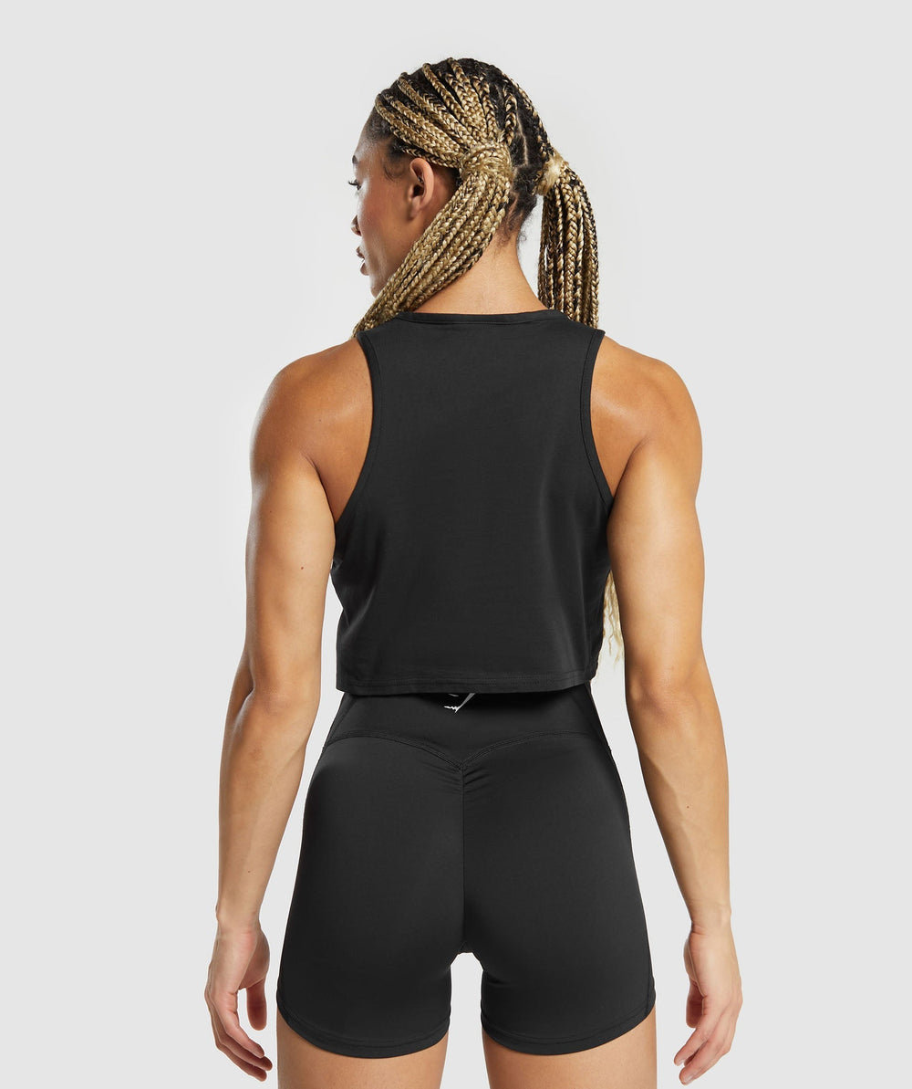Lifting Essential Cotton Crop Tank Black