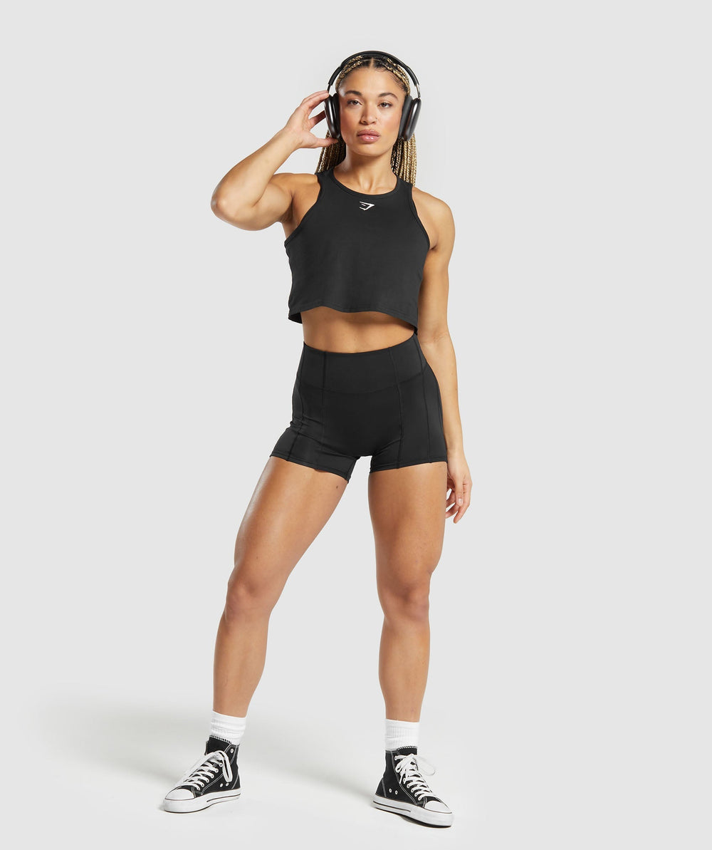 Lifting Essential Cotton Crop Tank Black