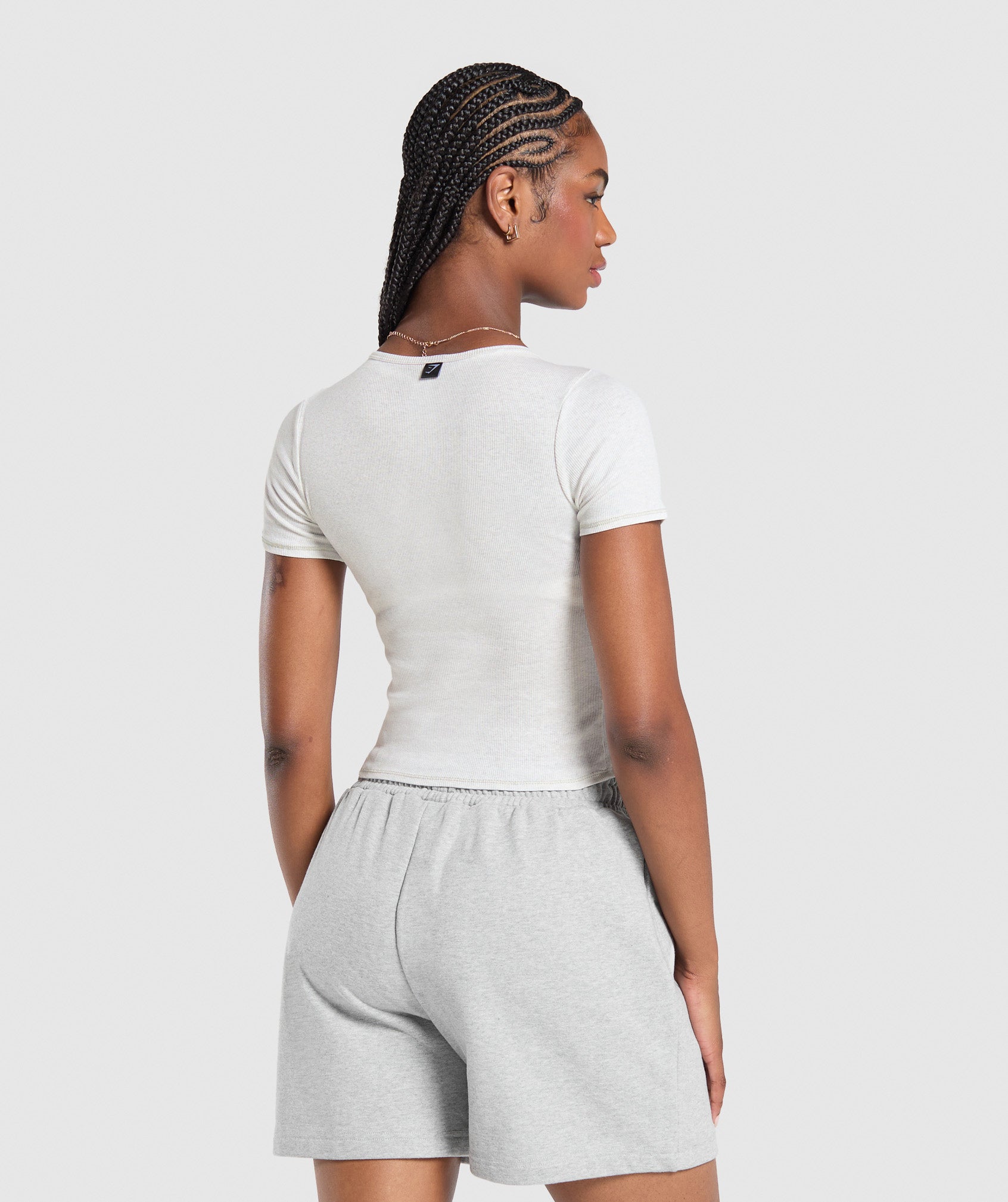 Rib T-Shirt White Marl