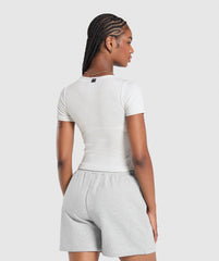 Rib T-Shirt White Marl