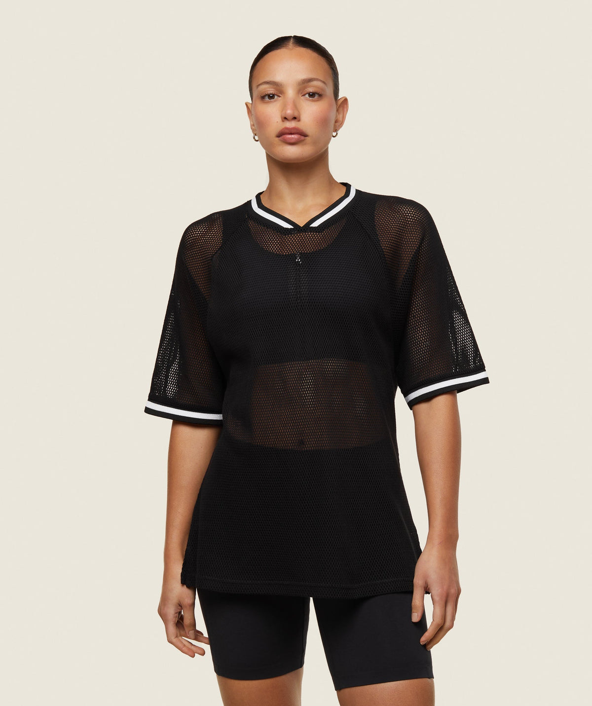 everywear Mesh Layering Tee Black/Soft White